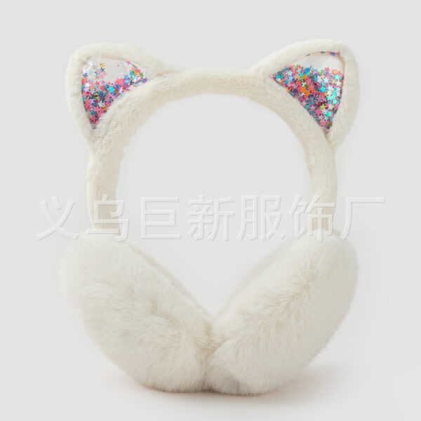 Creative Korean-Style Earmuffs for Winter: Quicksand Cat Ear Plush Ear Warmers, Cute Ear Protection for Adults, Wholesale