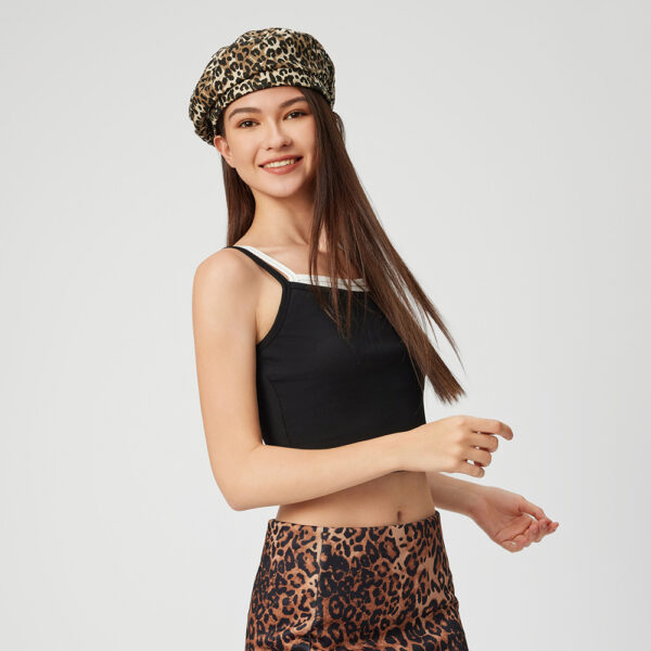 Best-Selling Retro Leopard Print Beret | Stylish Y2K-Girl Beret for Spring & Summer | Plus-Size Fit, Face-Framing Design | INS-Inspired Niche Hat
