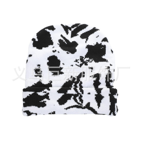 Cow Print Stylish Knit Hat | Double-Layer Cuffed Woolen Hat | Winter Warm Hat | Unisex Knit Cap | Wholesale Available