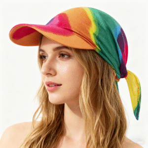 All - Cotton Amoeba Brim Headscarf Hat, Summer Outdoor Sunshade & Sun - Protective Baseball Cap, Stylish & Versatile Brim Square Scarf Hat