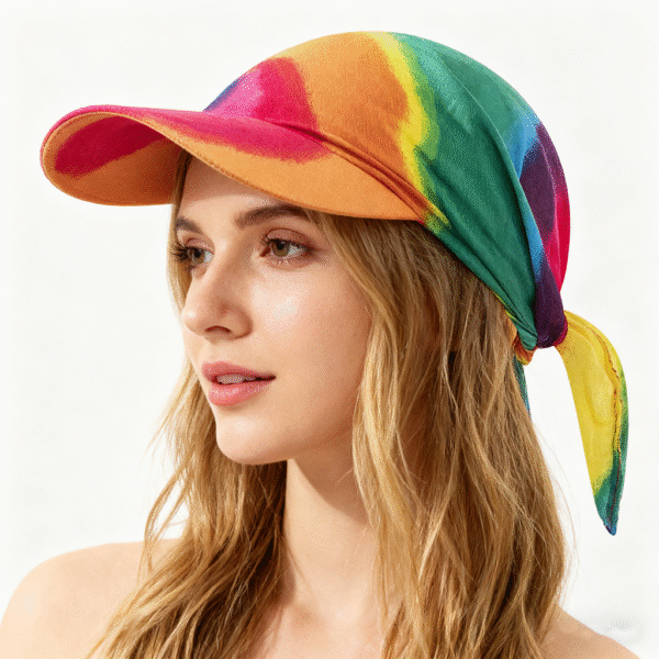 All - Cotton Amoeba Brim Headscarf Hat, Summer Outdoor Sunshade & Sun - Protective Baseball Cap, Stylish & Versatile Brim Square Scarf Hat